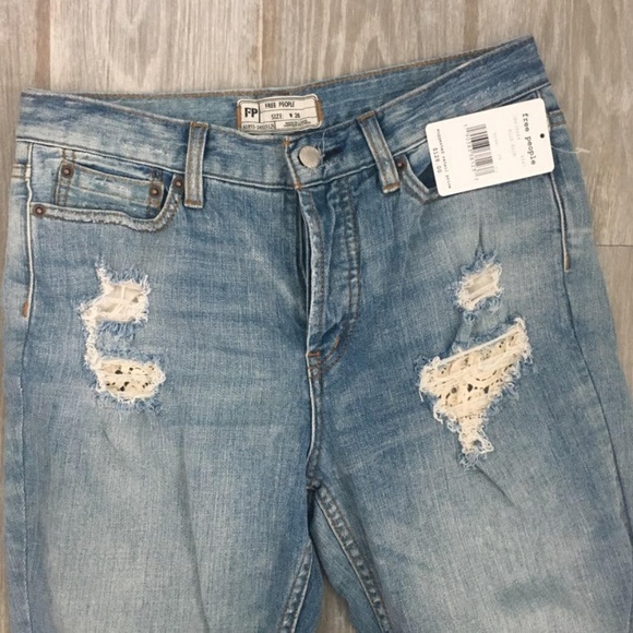 FREE PEOPLE LACEY HI-RISE RAW ANKLE STRETCH JEAN - Picture 5 of 6